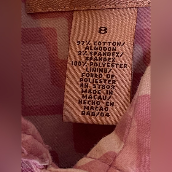 Bandolino Vintage Pink Abstract Long Pea Coat Jacket Women’s Size 8 - Picture 4 of 5